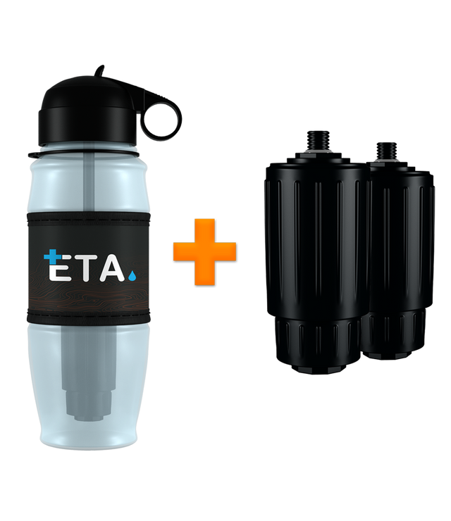 Advanced Bundle - ETA Alkaline Water Filter Bottle with Advanced Filter + 2 Advanced Filters