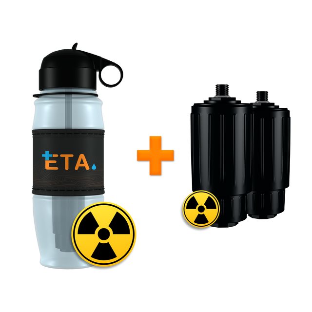 Extreme  Bundle - ETA Alkaline Water Filter Bottle with Extreme Filter + 2 Extreme Filters